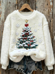 Women's Merry Christmas Christmas Tree Flannel Hoodie