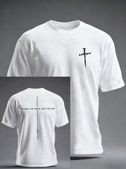 Men's Jesus The Way The Truth The Life John 14:6 Christian Cross Short Sleeve T-shirt