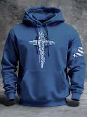 Men's Faith Over Fear Print Casual Hoodie