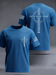 Men's Faith Over Fear Print Casual Tee