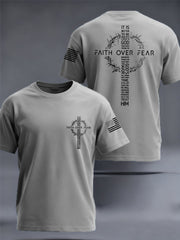 Men's Faith Over Fear Print Casual Tee