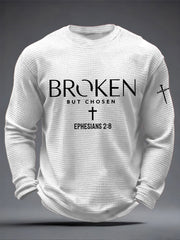 Men's Cross Waffle Print Casual T-Shirt