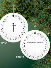 Jesus The Way The Truth The Life John 14:6 Christian Cross Printed Acrylic Decorative Ornament