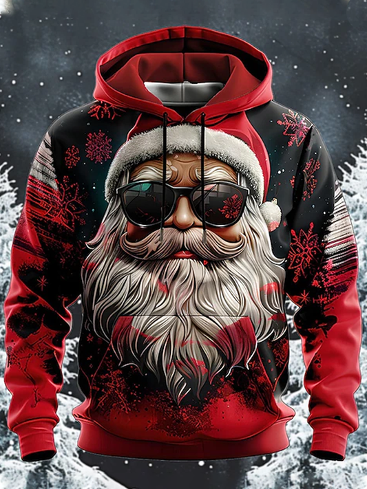 Men's santa claus Oversized Drop-Shoulder Hoodie with Pockets