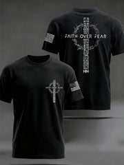 Men's Faith Over Fear Print Casual Tee