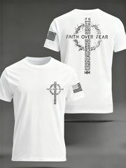 Men's Faith Over Fear Print Casual Tee
