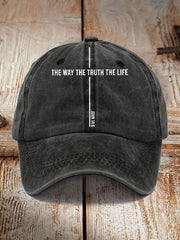 Unisex The Way The Truth The Life John 14:6 Christian Cross Print Hat