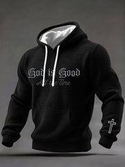 Men's God Is Good Print Casual Hoodie