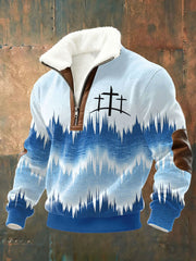 Men's Cross Plush Zipper Sweatshirt
