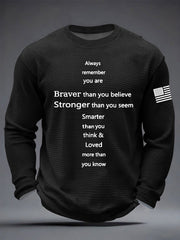 Men's Braver Than You Believe Stronger Than You Seem  Waffle Long Sleeve T-Shirt