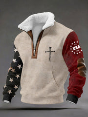 Men's Cross Print Casual Top